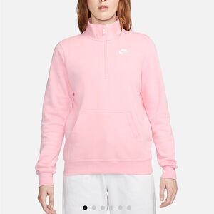 Pastel Pink Nike Quarter Zip-Up Sweatshirt